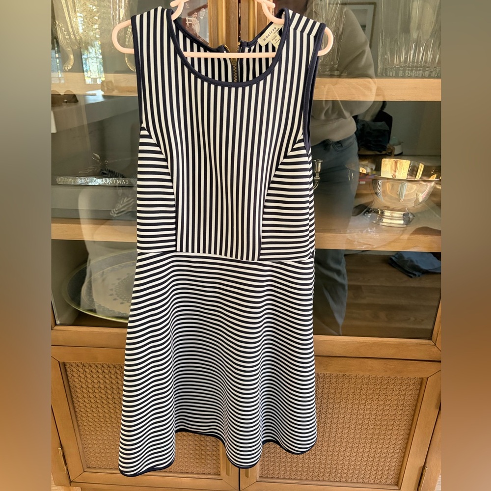 Monteau Navy and White Striped Mini Dress Girls 12